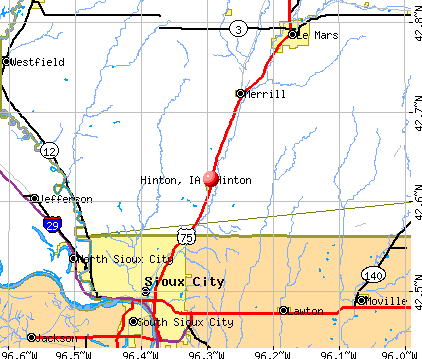 Hinton, IA map