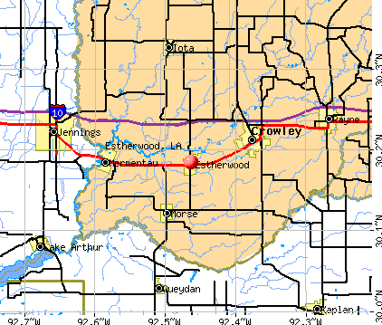 Estherwood, LA map