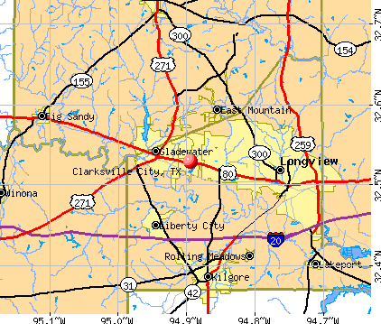 Clarksville City, TX map