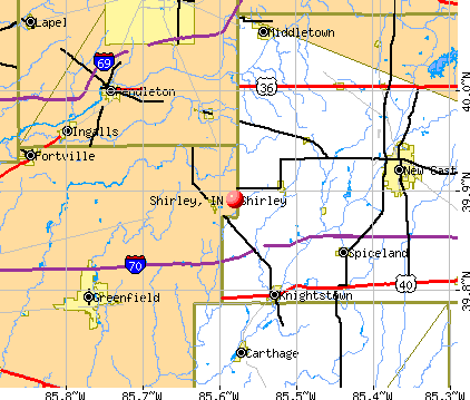 Shirley, IN map