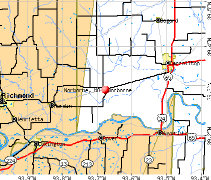 Norborne, MO map