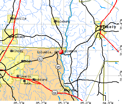 Columbia, AL map