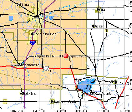 Waynesfield, OH map