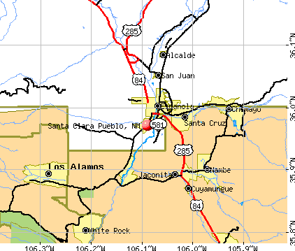 Santa Clara Pueblo, NM map
