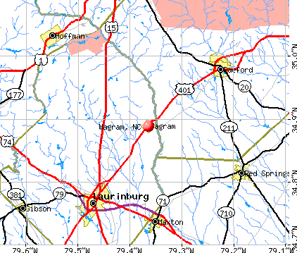 Wagram, NC map