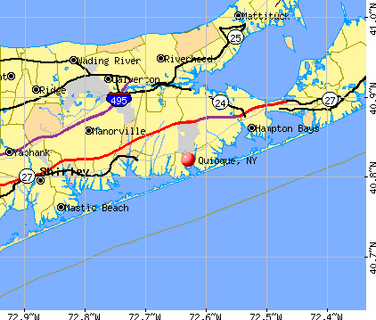 Quioque, NY map