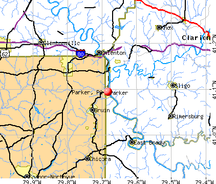 Parker, PA map