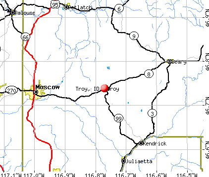Troy, ID map