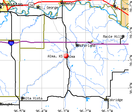 Alma, KS map