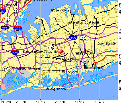 new york map city. East Garden City, NY map