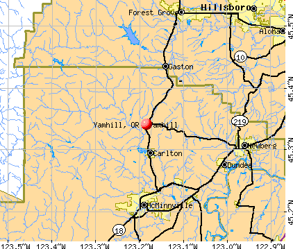 Yamhill, OR map