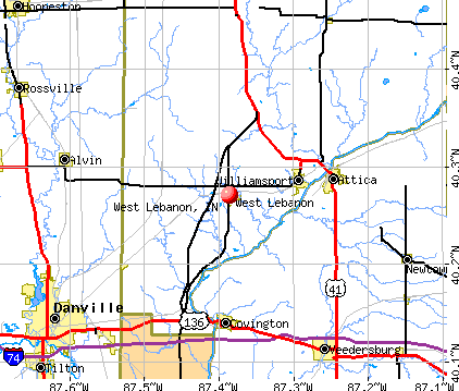 West Lebanon, IN map