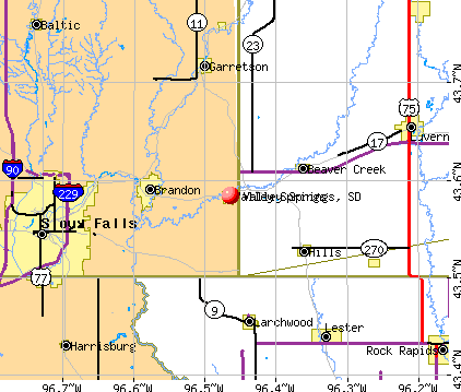 Valley Springs, SD map