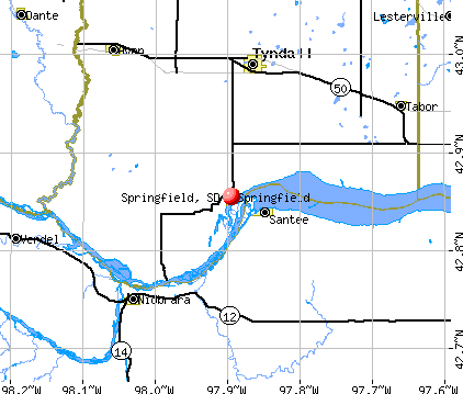 Springfield, SD map