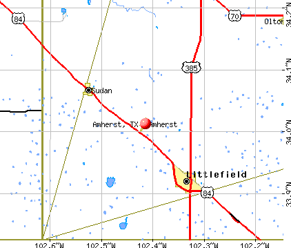 Amherst, TX map