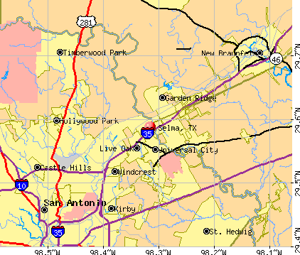 Selma, TX map