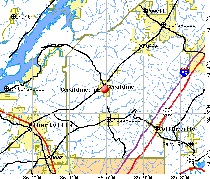 Geraldine, AL map