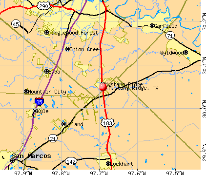 Mustang Ridge, TX map
