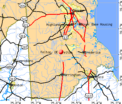 Felton, DE map