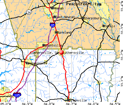 Luthersville, GA map