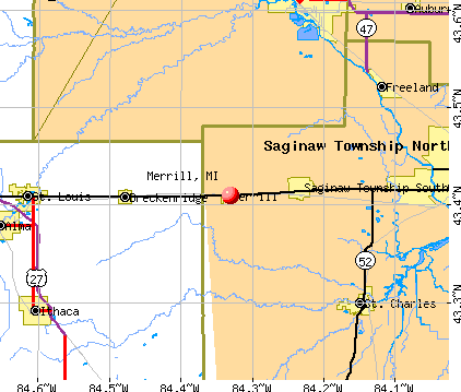 Merrill, MI map