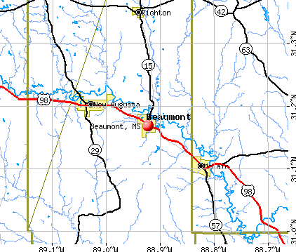 Beaumont, MS map