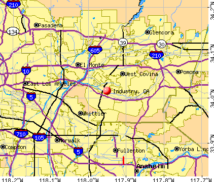 Industry, CA map