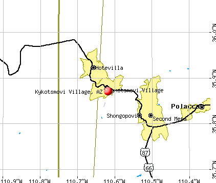Kykotsmovi Village, AZ map