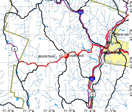 Woodstock, VT map