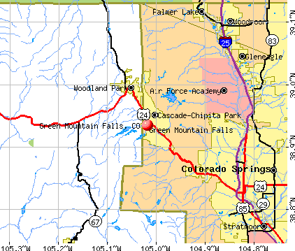 Green Mountain Falls, CO map