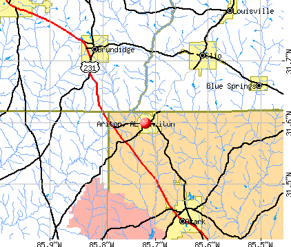 Ariton, AL map