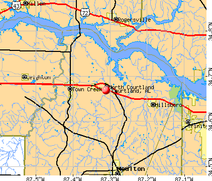 Courtland, AL map