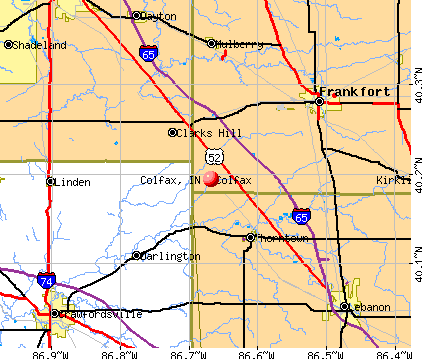 Colfax, IN map