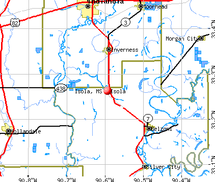 Isola, MS map