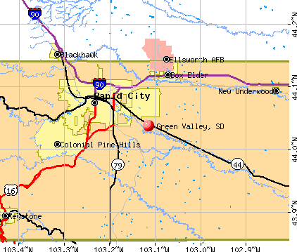 Green Valley, SD map
