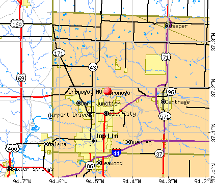 Oronogo, MO map