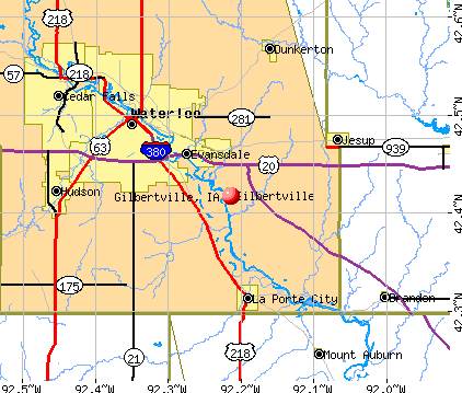 Gilbertville, IA map