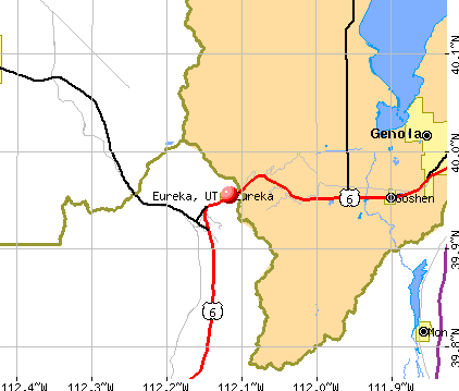 Eureka, UT map