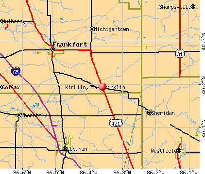 Kirklin, IN map