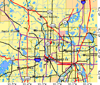 Hilltop, MN map