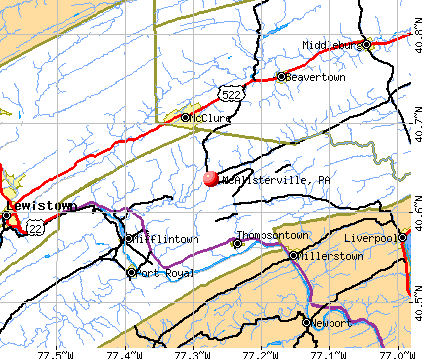 McAlisterville, PA map