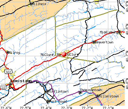 McClure, PA map