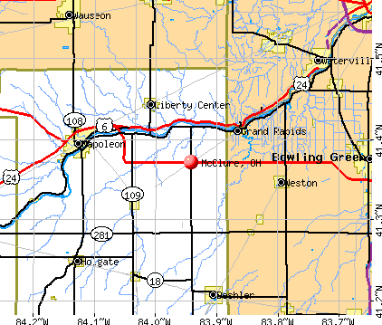 McClure, OH map