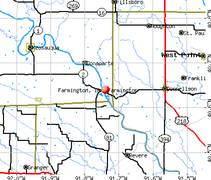 Farmington, IA map
