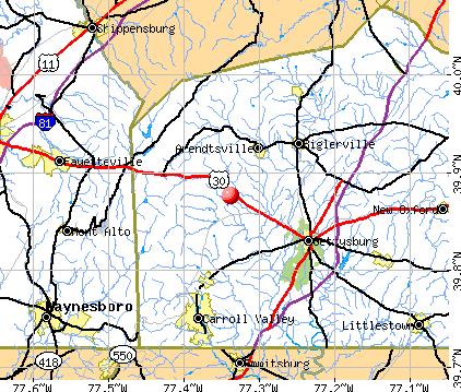 Cashtown-McKnightstown, PA map