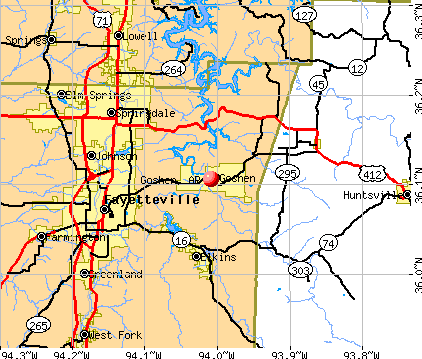 Goshen, AR map