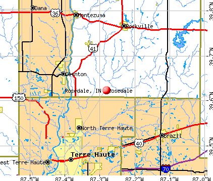 Rosedale, IN map