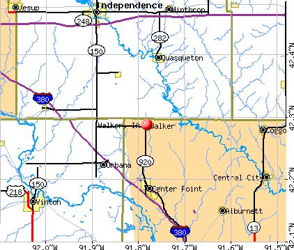 Walker, IA map