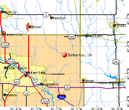 Dunkerton, IA map