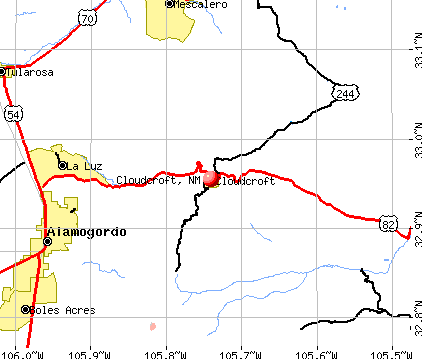 Cloudcroft, NM map